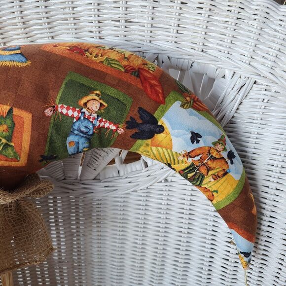 Handcrafted Autumn Moon Scarecrow Wreath Fall Halloween Design Decor Elements - Picture 3 of 10